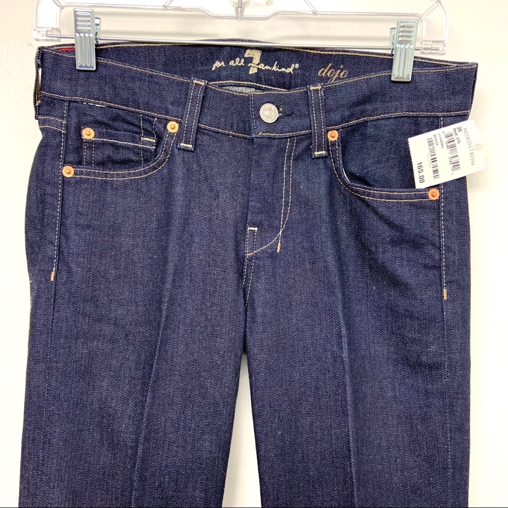 SOLD 7FAM Dojo Mercer Dark Wash Flare Jeans 26x34 - Picture 3 of 8